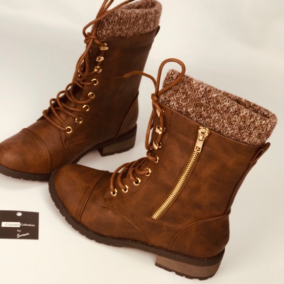 🔥SALE🔥Vegan Leather Wool Lined Hike Boots - Picture 4 of 8